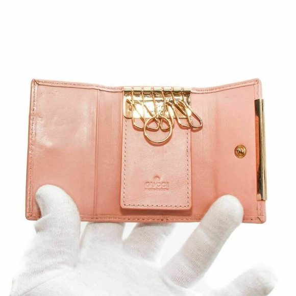 Gucci monogram canvas pink leather trim key case - Picture 8 of 8